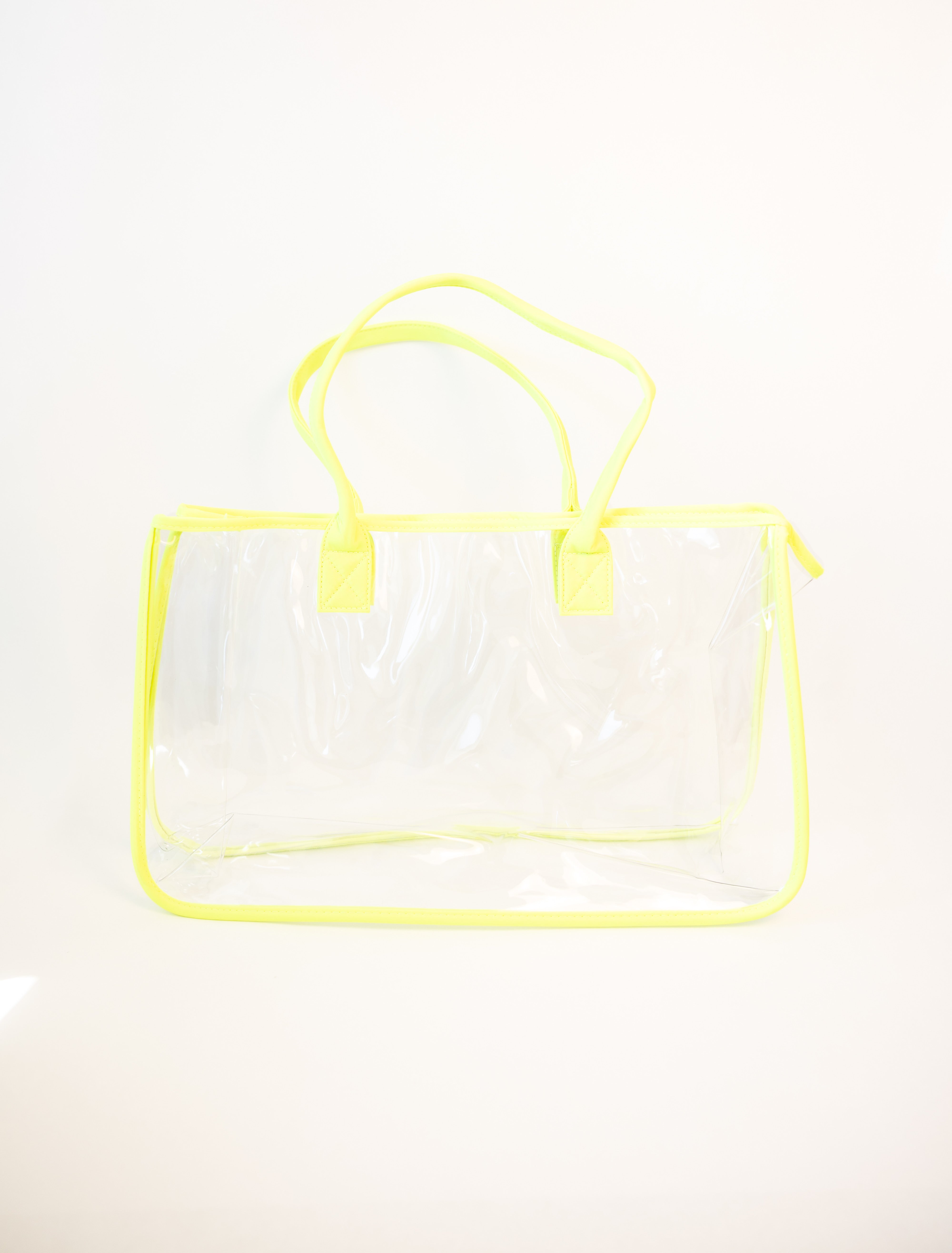 Neon Clear Tote with Pink Trim