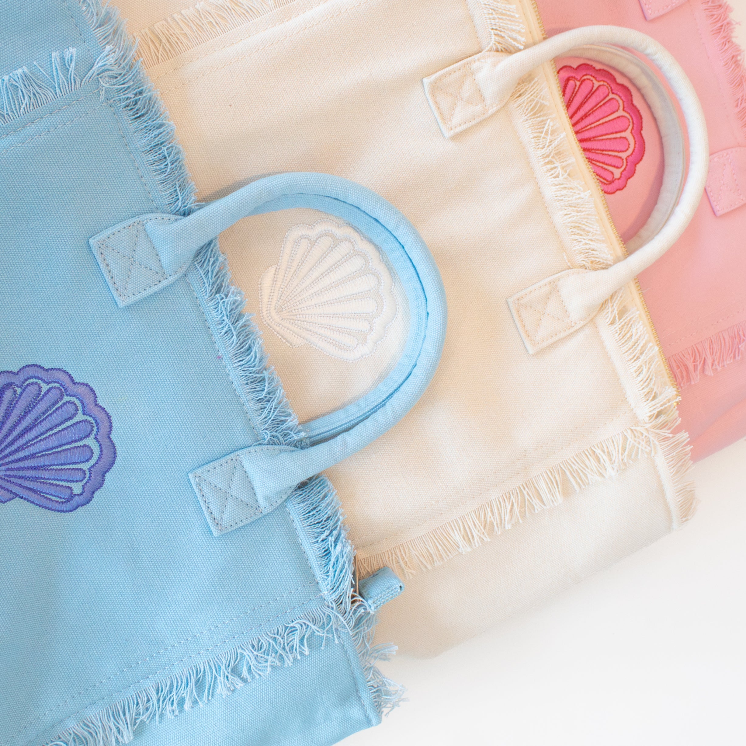 Monogram Mary Brooke Fringe Tote Bag Shell Motif