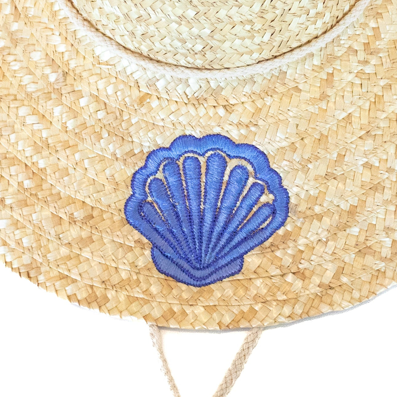 Monogram Mary Hat of Summer Blue Shell Motif