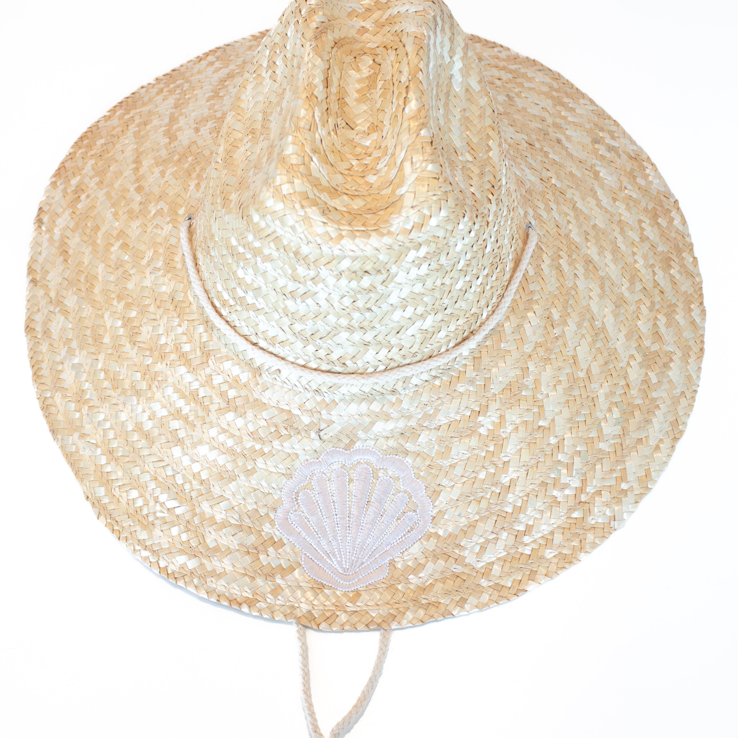 Monogram Mary Hat of Summer Cream and White Shell