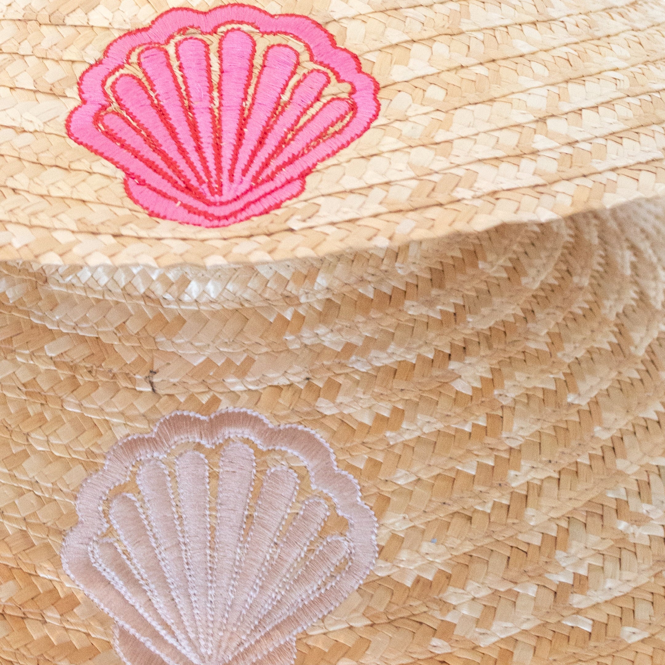 Monogram Mary Hat of Summer Shell Pink and Cream Oprah
