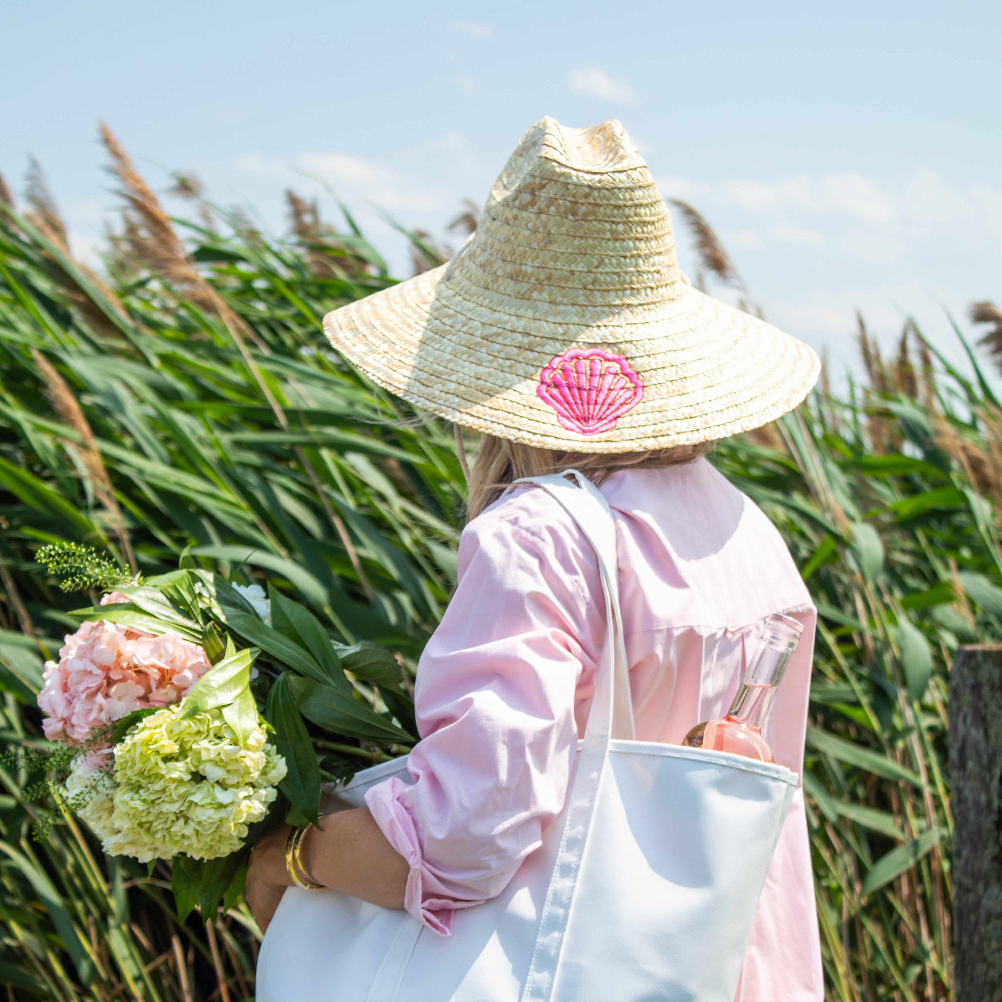 Monogram Mary Hat of Summer New Shell Shop Pink Oprah