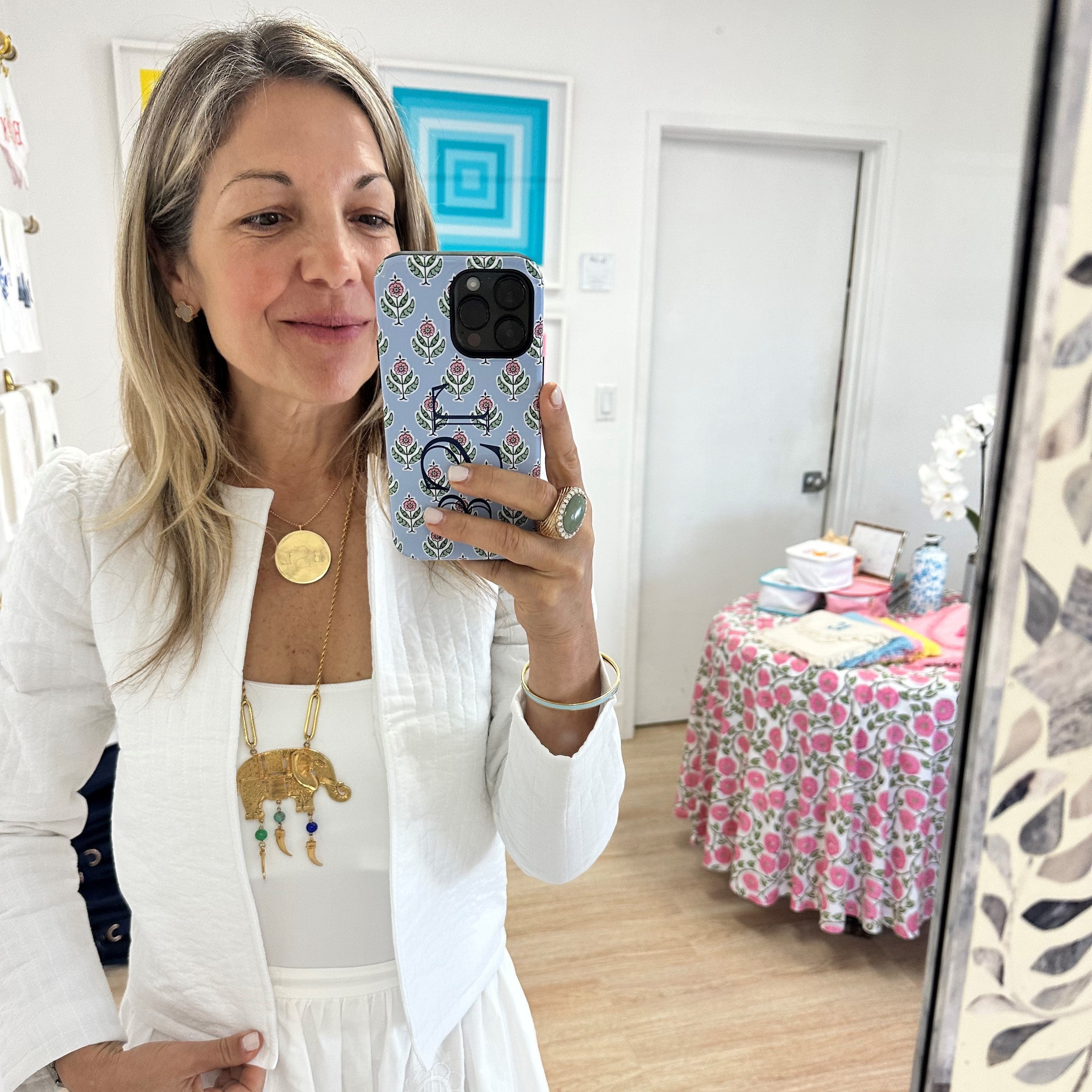 white perfect layer jacket by Monogram mary