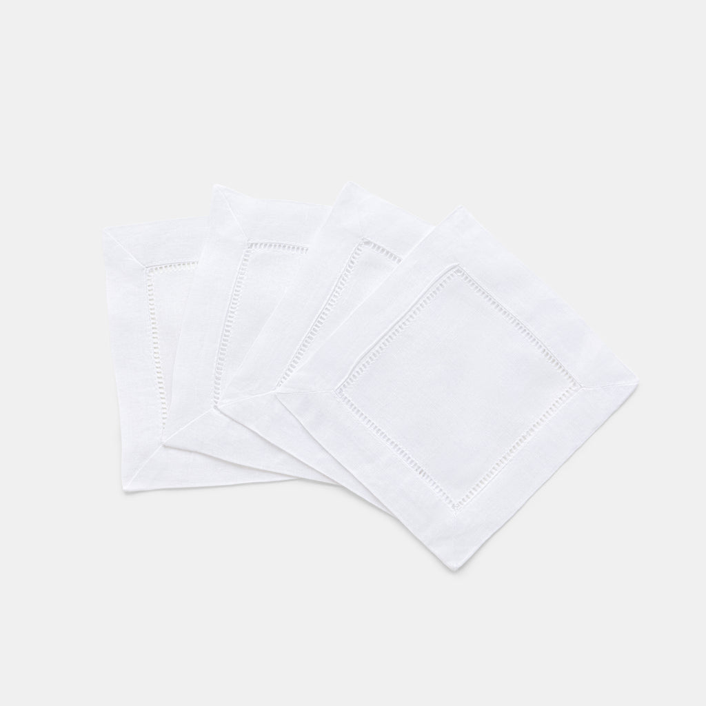 Elegant Initial Hemstitch Cocktail Napkins (4) – Ginger Jar Stitchery