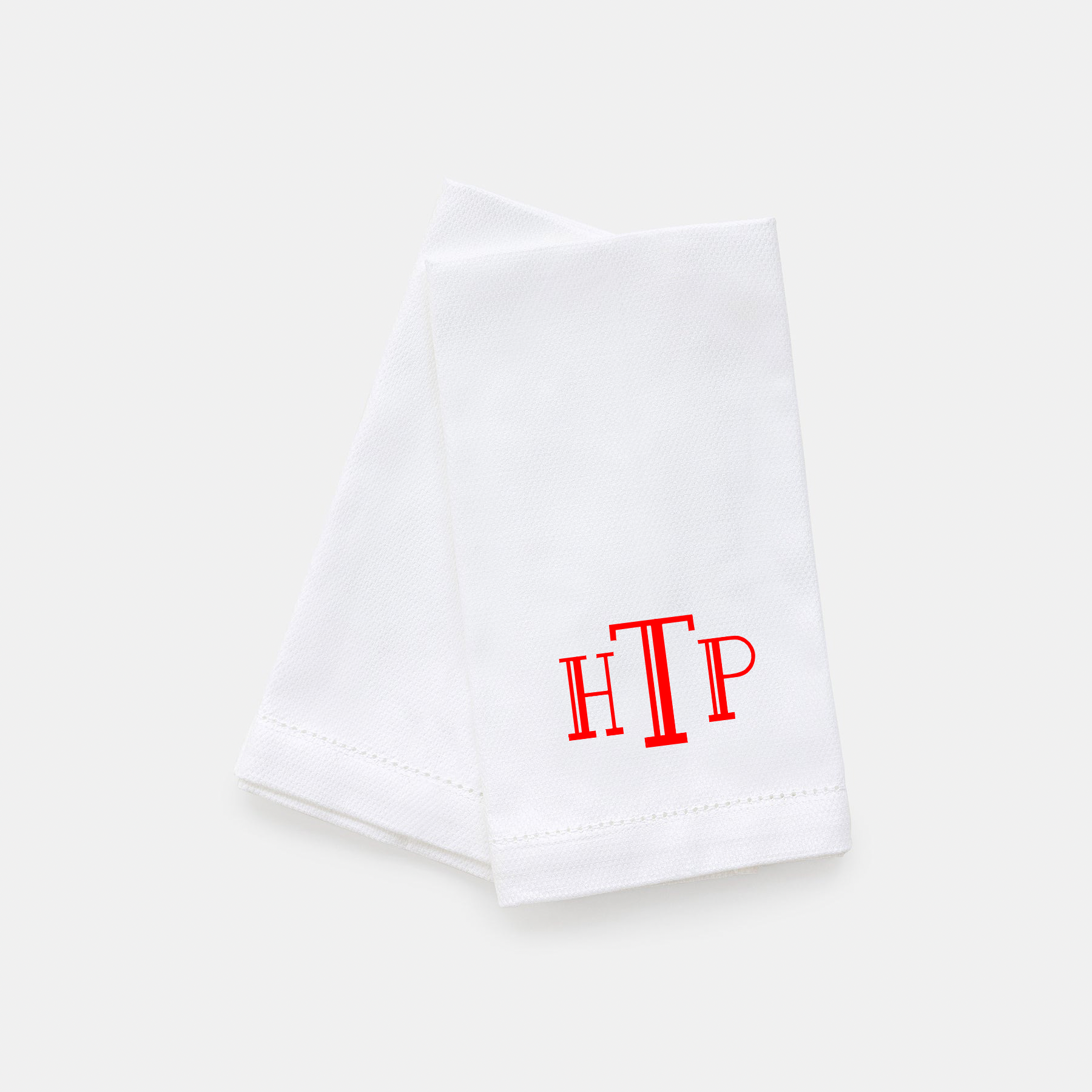 Holiday Red Monogram Hand Towels