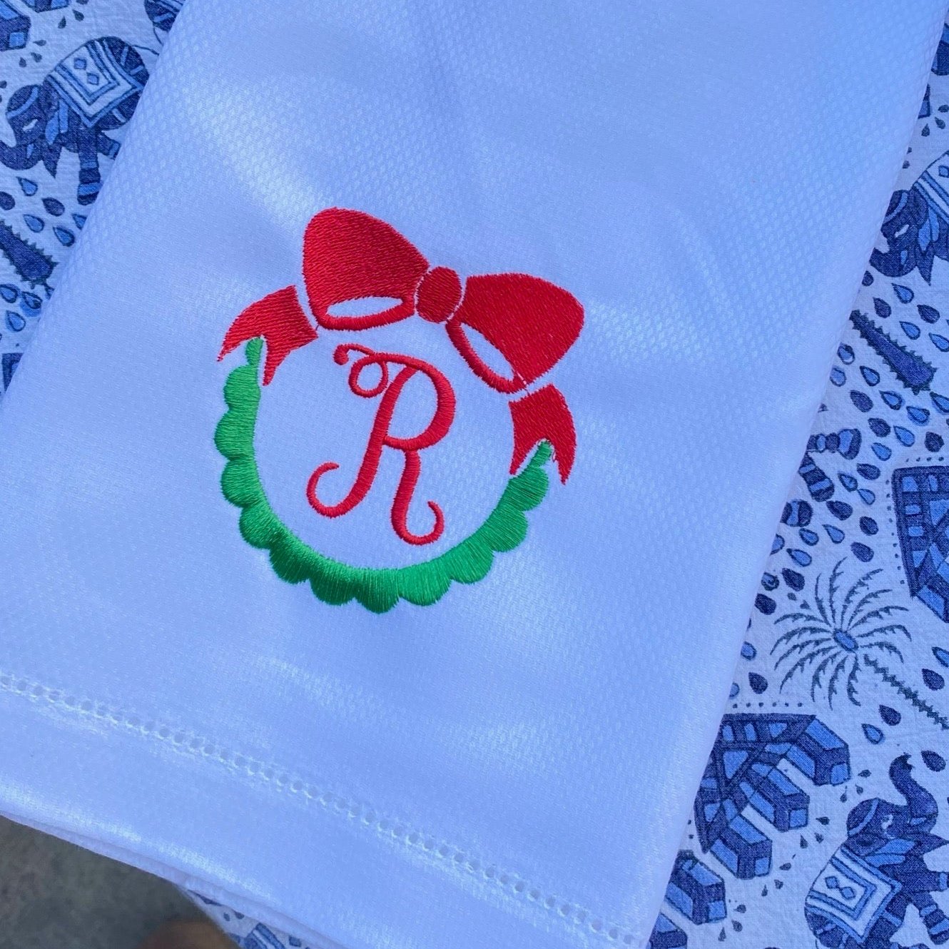 Holiday Waffle Hand Towel