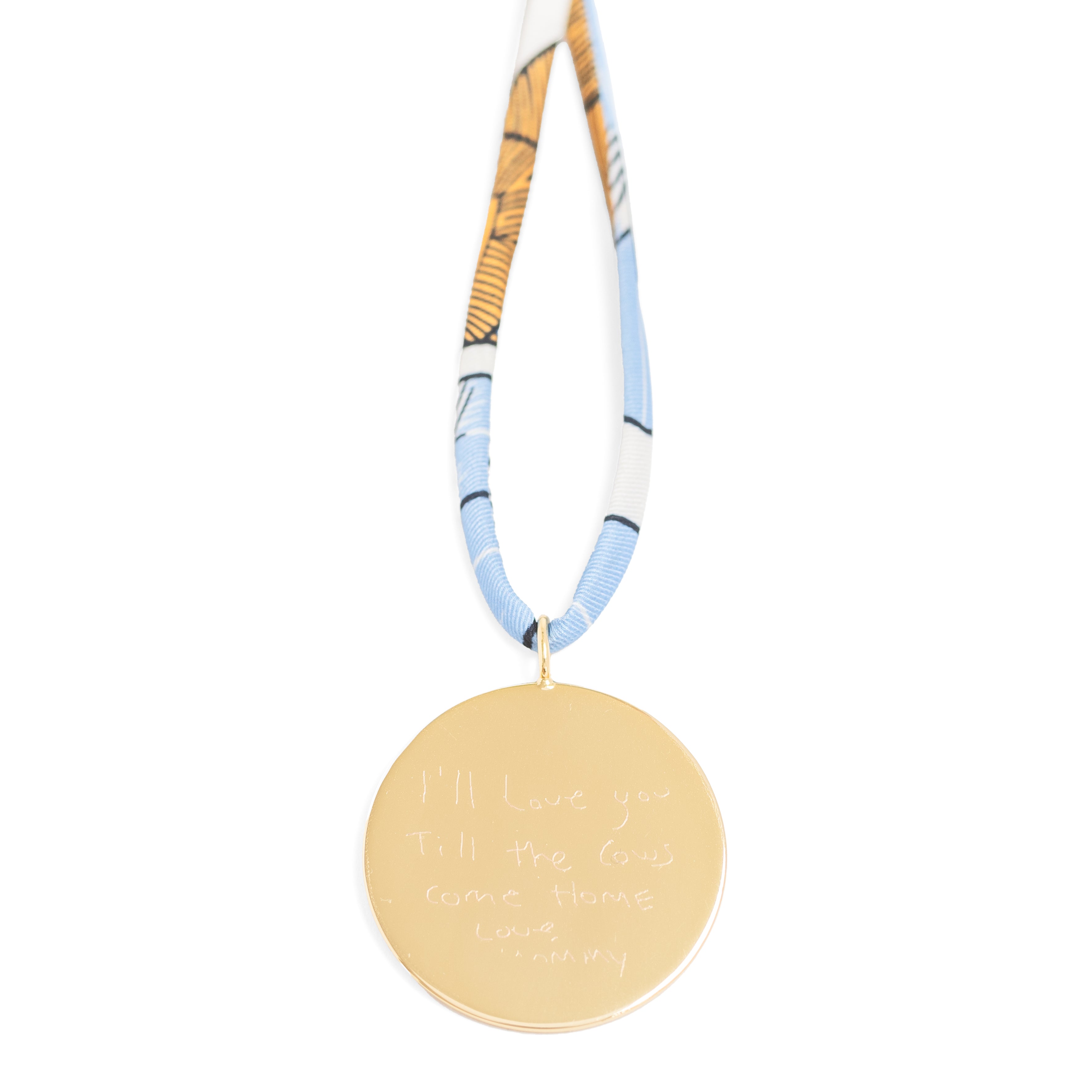 Small Disc Necklace-Upload Your Own Handwriting
