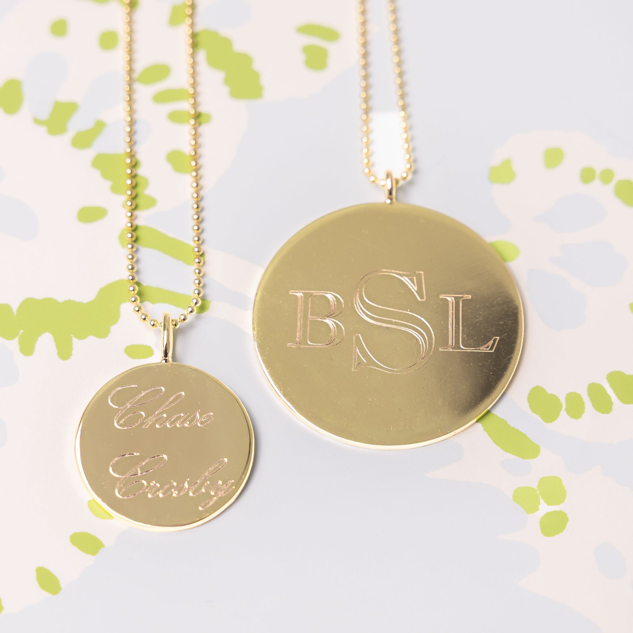 Large Disc Necklace | Monogram Mary