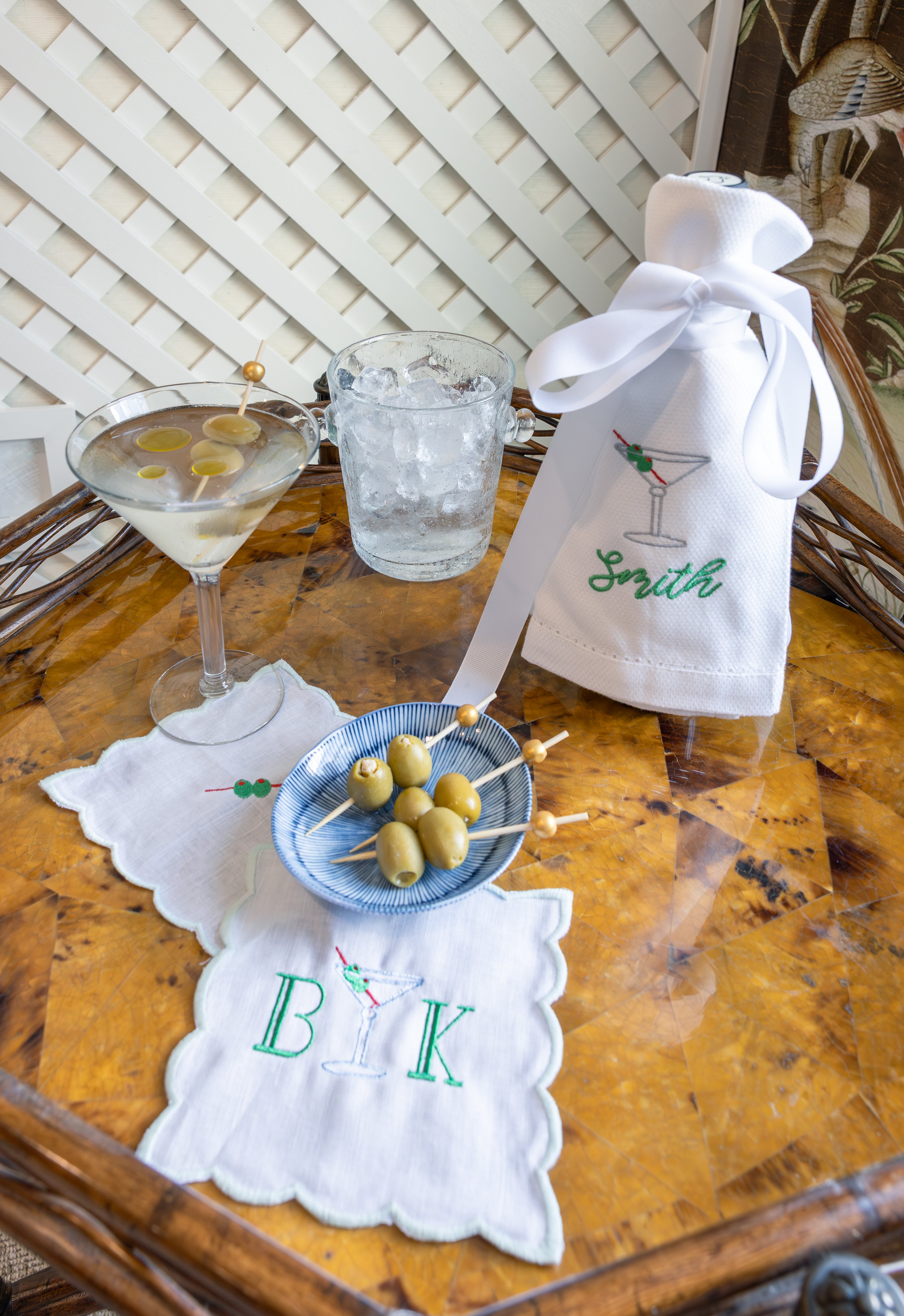 Martini Hand Towel & Cocktail Napkin Bundle