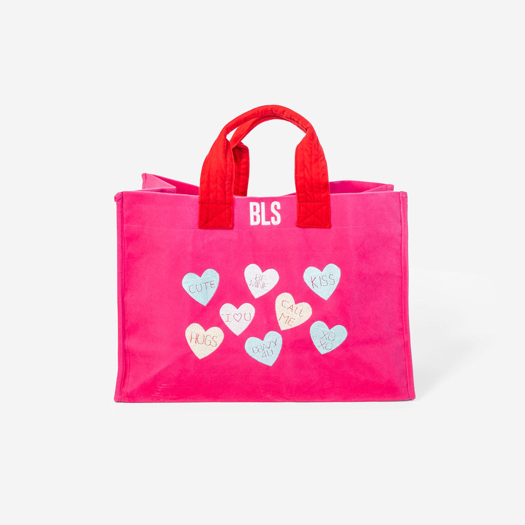 Large Velvet Valentine Tote Bag