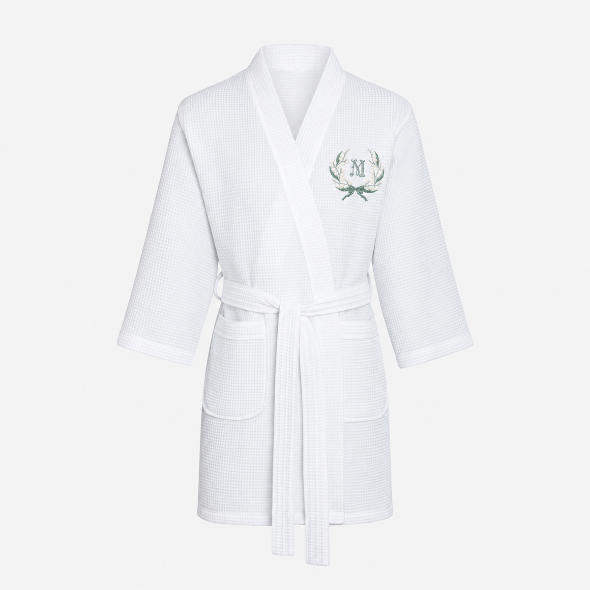 Short Waffle Bathrobe