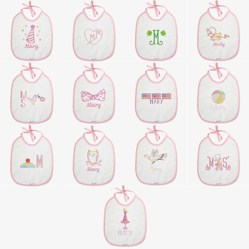 12 Month Themed Bib Set | Monogram Mary