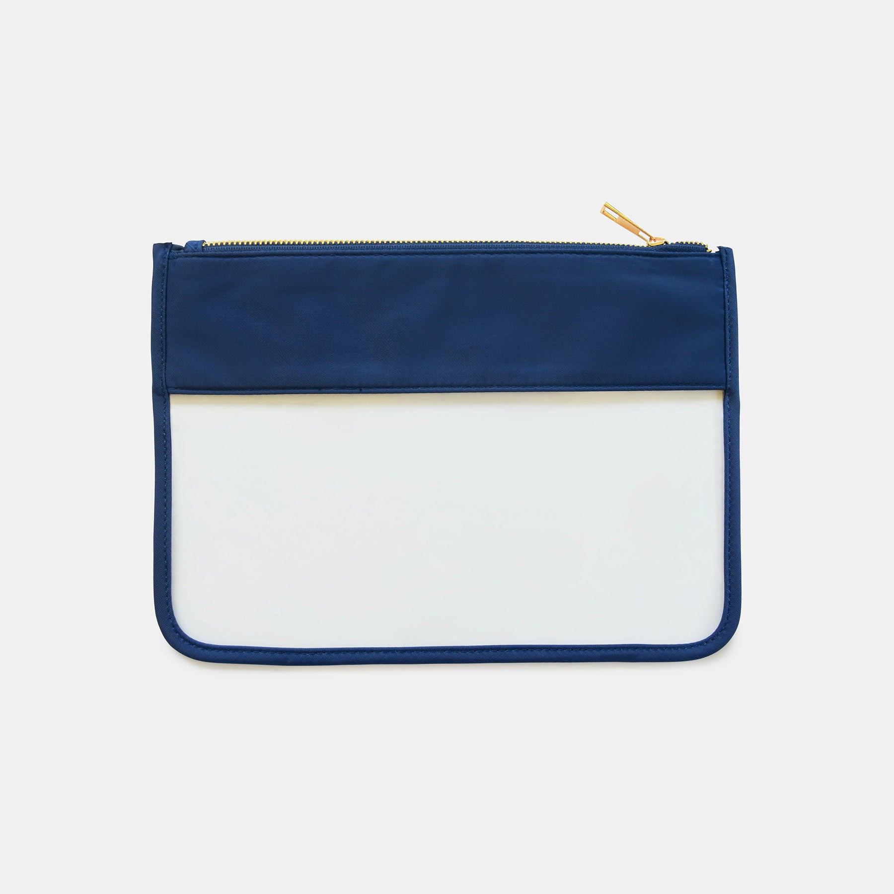 navy and clear small everything case