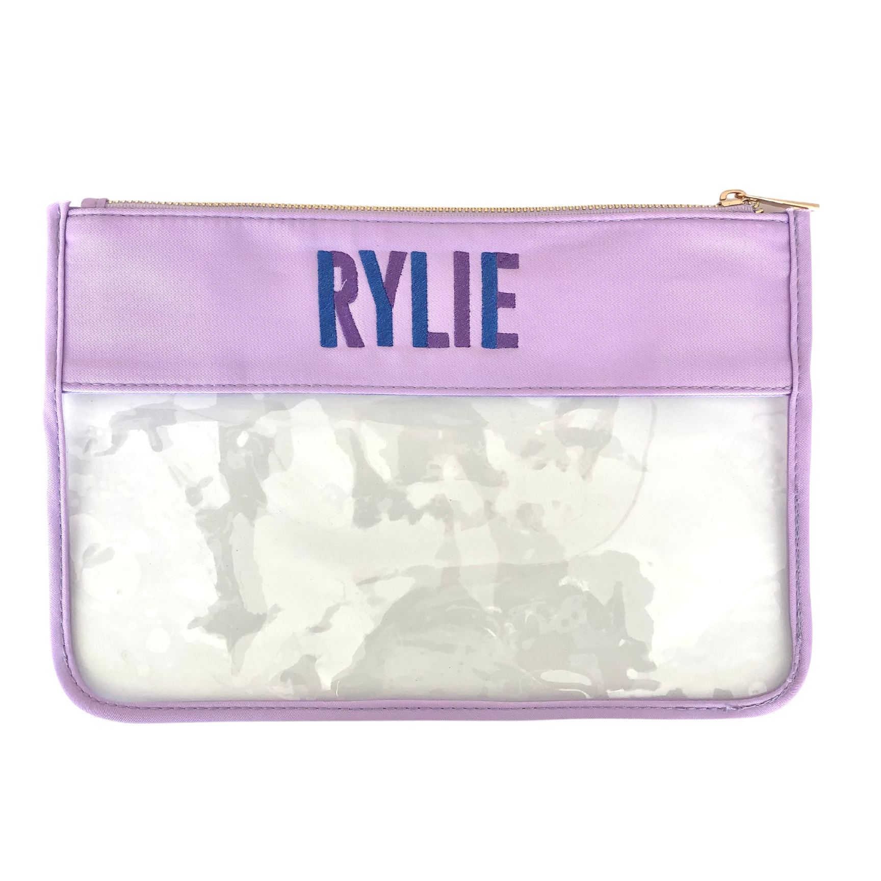 lavender and clear case with personalized name