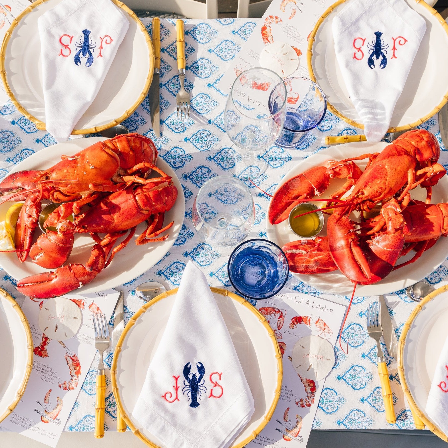 Linen Dinner Napkins | Monogram Mary